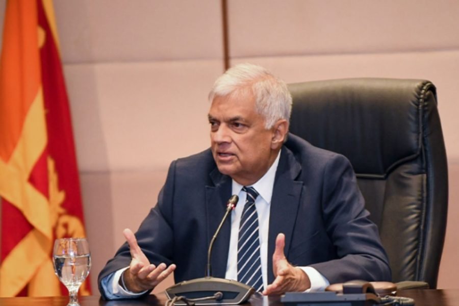 Sri Lankan President Ranil Wickremesinghe negotiating with IMF during the economic crisis